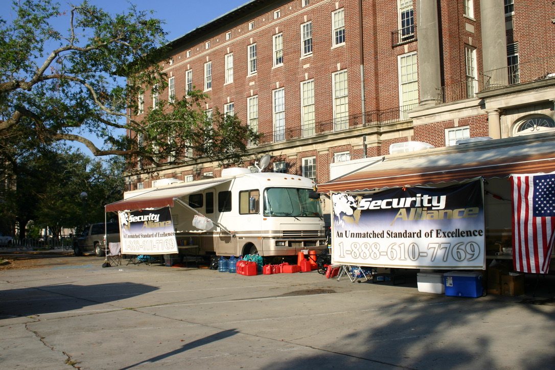 Security Alliance mobile command post deployed on-site during crisis response operations